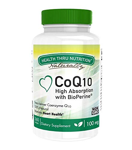 COQ10 W/Bioperine 100 MG 360 capsule alto assorbimento, non-gmo, soy-free, 100% naturale Coenzima q-10