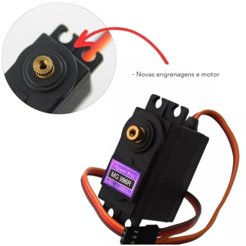 Servo Motor MG996R 180° 9,4kgf.cm Com Engrenagens Metálicas