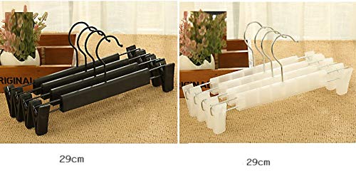 Cintre Pantalon Lot De 10 Avec Clips Réglables - Crochet Rotatif 360°, Antidérapant, Noir