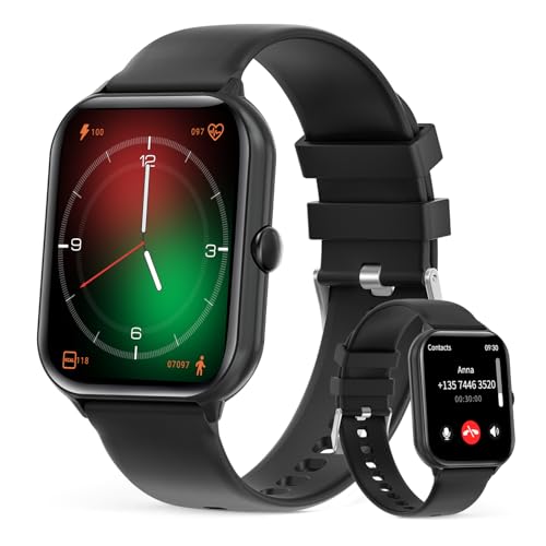 Smartwatch Herren damen mit Telefonfunktion,1,95'' Display wasserdichtes aktivitätstracker Fitness Tracker mit Schlafmonitor blutdruckmessung 100+ Sportmodi Sportuhr fitnessuhr für Android ios