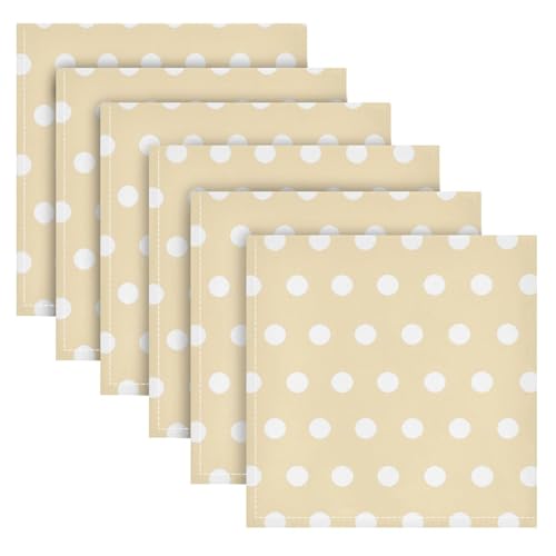 Servilletas de Tela Beige con Puntos Qilmy Pack 6 miniatura 6