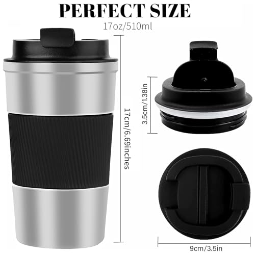 Image of Insulated Travel Coffee Mug, Stainless Steel Coffee Cup with Leakproof Lid | Double-wall insulation keeps drinks hot or cold for hours, with a leakproof lid and portable stainless steel design