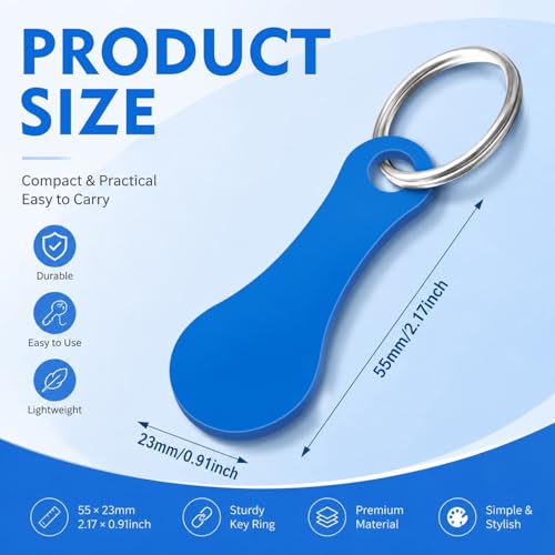 Image of Shimeyao 4 Pcs Portable Aluminum Alloy Keyring Shopping Cart Trolley Tokens Quarter Keychains Gift for Men Women Valentines