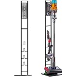 【2025新改良モデル】Emdou多機能掃除機壁掛け収納スタンドV6 V7 V8 V10 V11 V12 V15 Digital SLIMなどのシリーズ対応壁掛け立て式ワイヤレス掃除機収納機能付き (ブラック)