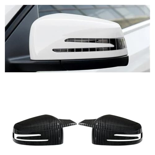 2PCS �����p�J�[�{���t�@�C�o�[�p�^�[�� �o�b�N�r���[�T�C�h�~���[�J�o�[�L���b�v �����Z�f�X�x���c W176 W246 W204 W212 W221 C117 X204 X156 �Ή�(Carbon fiber pattern)