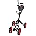 Caddymatic Golf Quad 4-Wheel Folding Golf Pull/Push Cart Black/Red