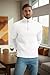 Askdeer Men's Quarter Zip Pullover Sweater Cable Knit Mock Neck Polo Sweater Classic Soft Casual Sweater with Ribbing Edge White