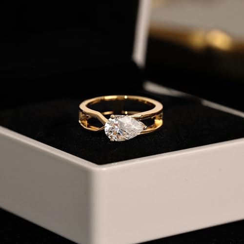 1.5ct Moissanite Ring – Dew of Dawn, D Color VVS1 Clarity, Certified Moissanite, 18K Gold-Plated Sterling Silver, Ideal Gift for Engagement & Anniversary3