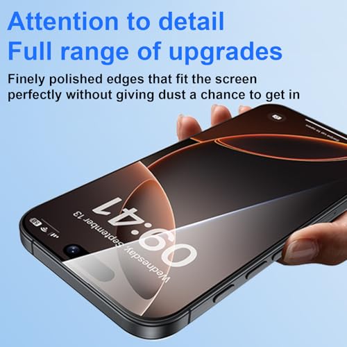 Image of OneFish Full Edge Coverage Tempered Glass Screen Protector for IPhone 15 Plus /IPhone 14 Pro Max 6.7 inch, 2 Pack Edge Reinforcement, Self-Aligning Installation, Case Friendly Privacy Screen Protectors