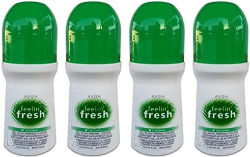 Set of 4 Avon Feelin' Fresh Roll-On Anit-Perspirant Deodorant Rolls Original