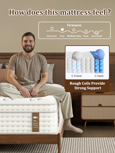 Image of BedStory Firm Queen Mattress 14 Inch, Hybrid Queen Size Mattress in a Box, Back Pain Relief, Luxury Pocket Spring Mattress, Fiberglass-Free, 365-Night-Trial, 10 Year Warranty