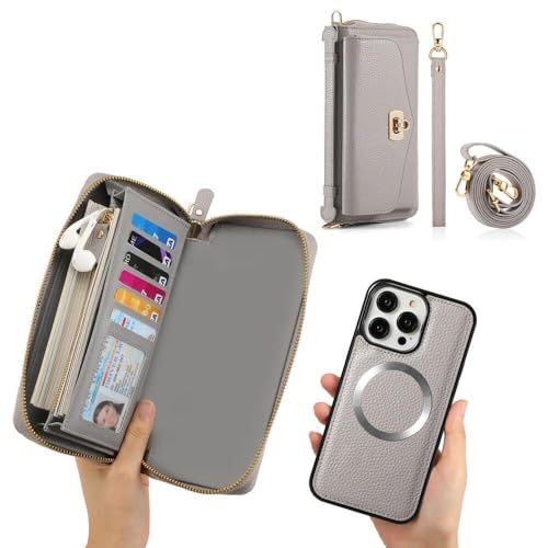 Étui portefeuille Samsung S23 gris coque rabat magnétique