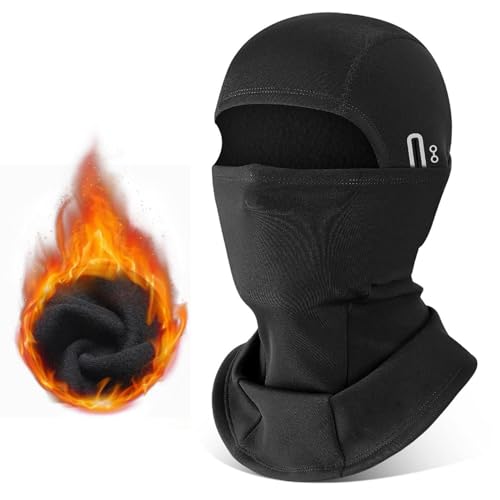 wiut Pasamontañas de invierno para hombres y mujeres, máscara térmica resistente al viento, bufanda para clima frío, para ciclismo, esquí, escalada, motocicleta, color negro, Negro, Talla única
