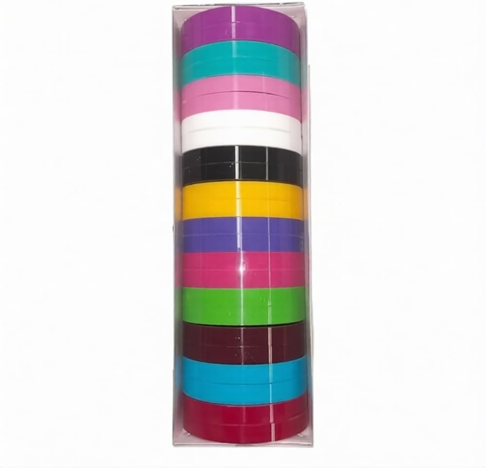 Plastic Flat Multicolor Bangle Set for Women & Girls | Stackable Plain Bangles for Jewelry Making, DIY Craft, Ethnic Wear