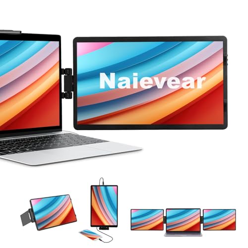 Naievear Portable Monitor,14.1inch FHD 1920 x 1080 External Monitor Second Screen for Laptop PC Smartphone