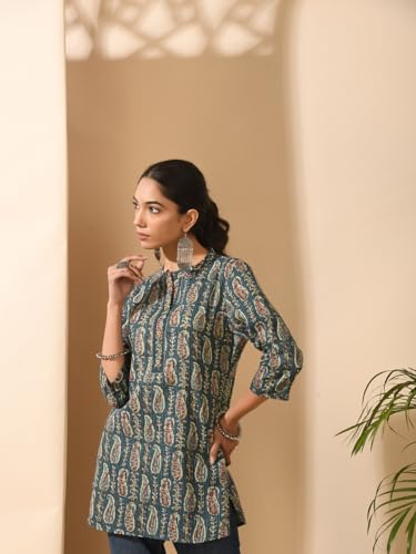 Image of Meesan Women's Casual Ethnic 3 /4 Sleeve Printed Tunic