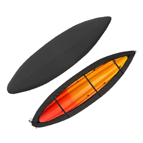 Raft Cover for Vibe Kayaks Skipjack 90 V54 2000–2008, Kayak Cover, All-Weather Outdoor Protection for Inflatable Rafts, Dinghy Boats & Small Watercraft, All-Season Protection,A Black