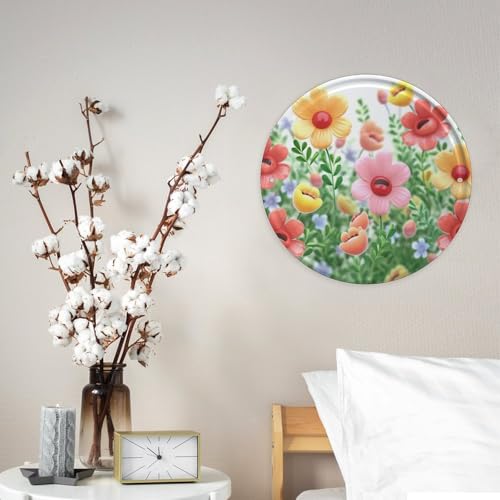 Fleur heureuse image murale circulaire harmonie maison