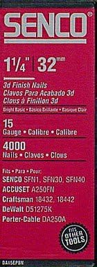 Senco 34 deg. 15 Ga. Smooth Shank Angled Strip Finish Nails 1-1/4 in. L x 0.07 in. Dia. 4000 pk