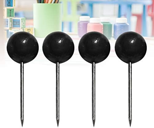 NUOBESTY 100Pcs Sewing Round Ball Pearl Head Pins Straight Quilting Pins for Dressmaker Jewelry Embroidery Cross Stitch (Black)