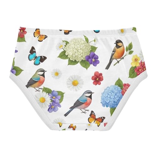 Colorful Birds Undies for Toddler Girls, Girls Panties, 2T–8 Years2
