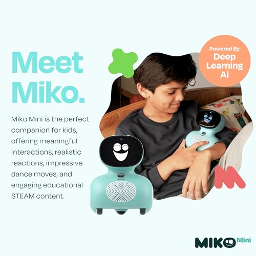 Miko Mini - Interactive Robot for Kids - For STEAM Learning - With Conversational AI - Tech Gift for Kids - Coding, Dancing Robot with Learning Games - For Boys & Girls Ages 4-10 - Blue - Image 3