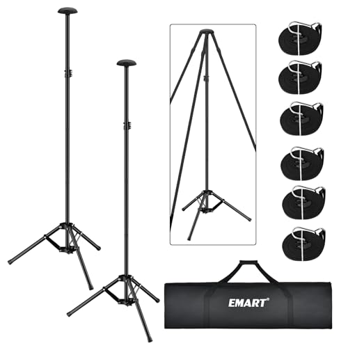 EMART Boat Cover Support Poles System with Metal Tripod Base 33-66Adjustable Pontoon Boat Cover Support Poles with 3 Straps Storage Bag to Weatherproof the Canoe Kayaks Fishing Boats-2 Packs