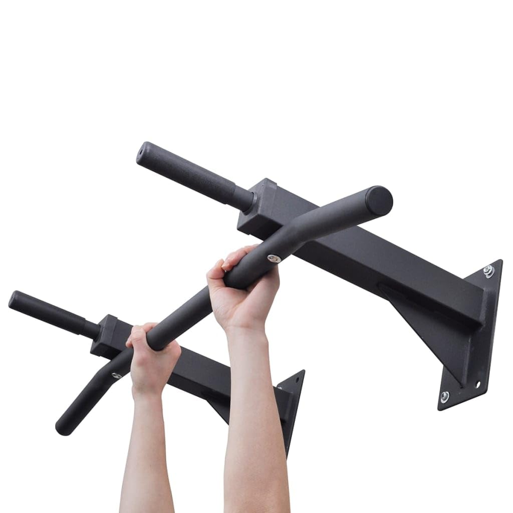 vidaXL Chinning Bar - Heavy-duty 550 lb Capacity Wall-mount Metal Pull-up Chin-up Bar Ideal Exercise Equipment for Home