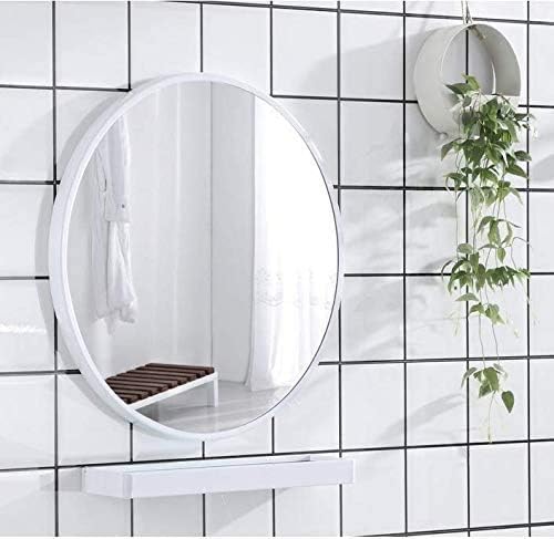 OGCAU White Round Mirrors for Wall Decor 32 Inch Circle Mirror White Metal Round Wall Mirror for Bathroom, Entry, Dining Room, &Living Room. White Round Mirror for Wall, Vanity Mirror