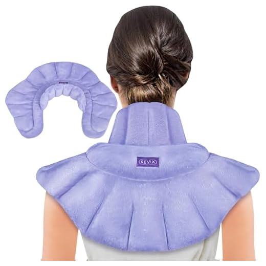 REVIX Microwave Heating Pad for Neck Shoulders and Back Pain Relief with Moist Heat, Weighted Microwavable Heated Neck Wrap Warmer, Scented