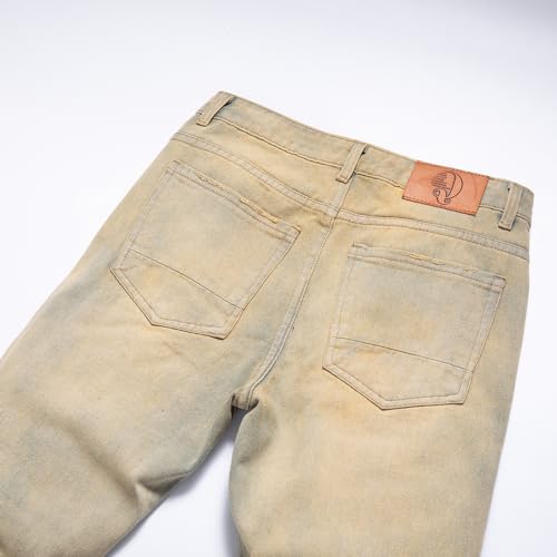 Men's Ripped Destroyed Straight Slim Fit Jeans Cargo Denim Pants Fashion Jean4