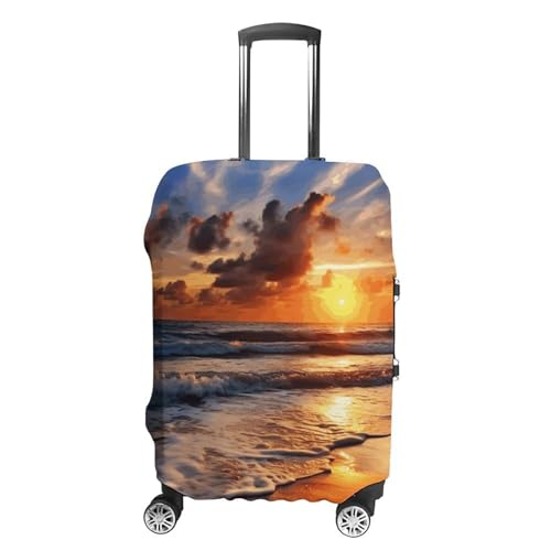 Beach Sunrise Travel Luggage Cover Anti-scratch Suitcase Cover Elastic Suitcase Protective Cover Fits 19-32 Inch Luggage XL