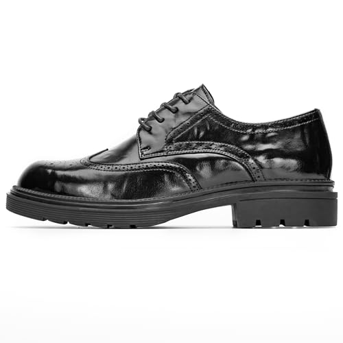 Men’s Wingtip Brogue Dress Shoes – Genuine Leather Oxford Shoes for Men with Classic Perforated Detailing, Cushioned Insole & Non-Slip Rubber Sole – Formal Business Derby Style3
