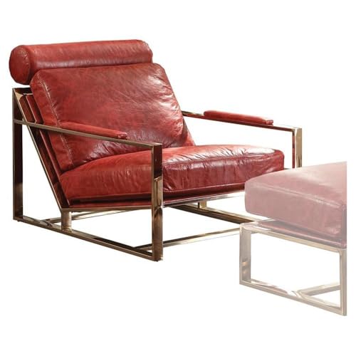 Sillón Plegable Piel Rojo miniatura 1