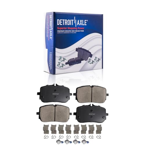 Image of Detroit Axle - Brake Kit for 2019-2022 Mercedes-Benz A220, 2020-2022 CLA250, Drilled Slotted Disc Brake Rotors Brakes Pads 2021 Replacement : 12.52 inch Front 11.61 inch Rear Rotor