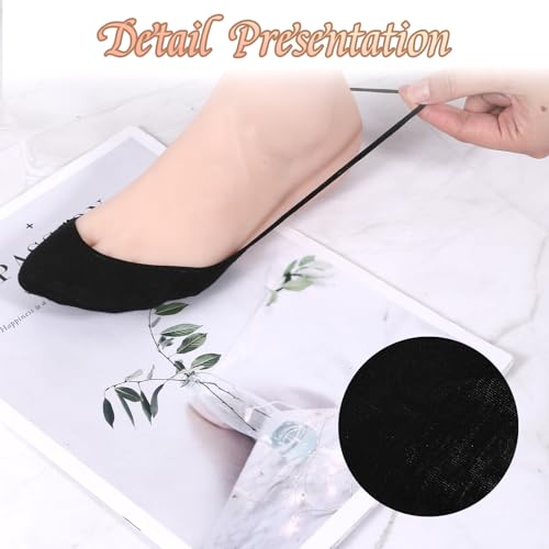 4 Pairs Ultra Low Cut Liner Socks, Ball of Foot Cushion Socks Cotton Half Sock for Heels No Show Sock with Sling Back for Women US Size 6-94