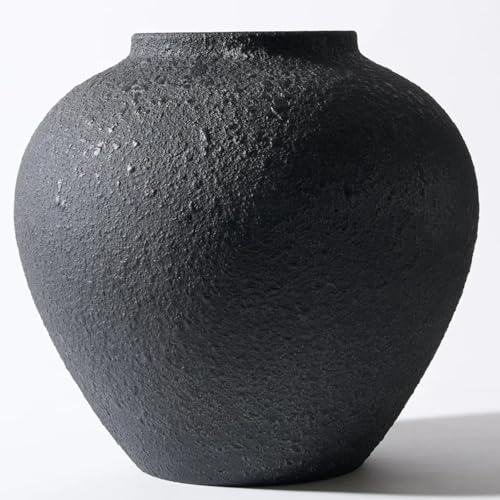 Large Round Vase Pottery Look for Home Decor, Arina Black