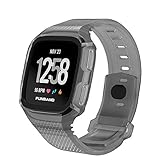 【Calidad y textura de primera calidad】: La correa de repuesto Fitbit Versa está hecha de elastómero de alta calidad, evita que la piel sea irritante, suave, liviana y duradera, muy cómoda de llevar.