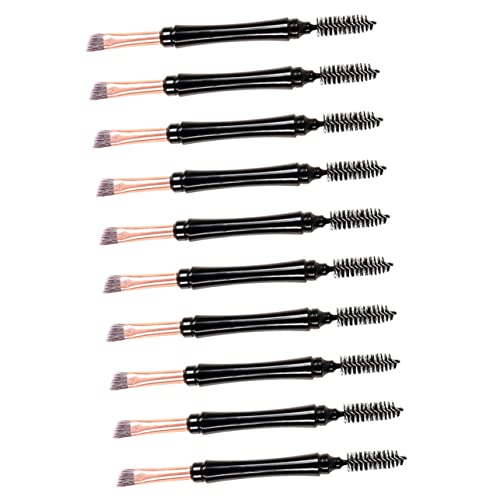NOLITOY 1セット 蓋付き眉ブラシ Makeup Brush Set Make up Brush Set 綿棒 化粧目 眉ペン 眉カラーブラシ まつげブラシ プラスチック Black 10個
