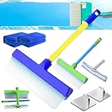 AquaSwipe Window Squeegee, Recyclable Silicone Window Squeegee Kit, Aqua Swipe Window Cleaner, with Silicone Squeegee & Microfiber Scrubber for Shower Glass Mirror Door Car (Blue)