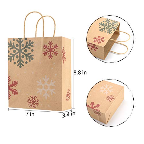 Christmas Decorations - 30 PCS Christmas Holiday Classic Variety Kraft Gift Bags Bulk with Christmas Prints - Good for Christmas Goody Bags,Xmas Party Favors, Holiday Treat Box and Party Favors - Thumbnail 4