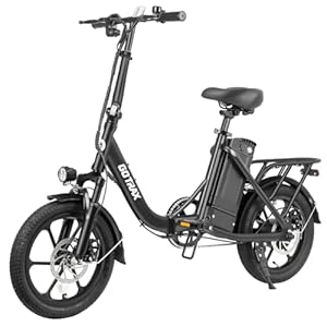 Gotrax NEPHELE 16″ Electric Bike, Max 25Miles Range(Pedal-Assist) & Speed 15.5Mph Power by 350W Motor, Folding E-Bike with Removable Battery, Front Suspension and Commuter Electric Bicycle for Adults