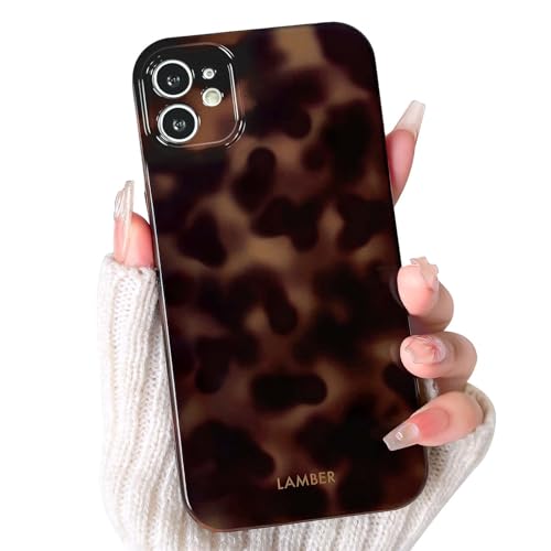 NITITOP Compatible with iPhone 11 Case Cute Stylish Leopard Print Amber Aesthetic Tortoise Design for Women Girls Men Soft TPU Shockproof Protective Cover - Brown