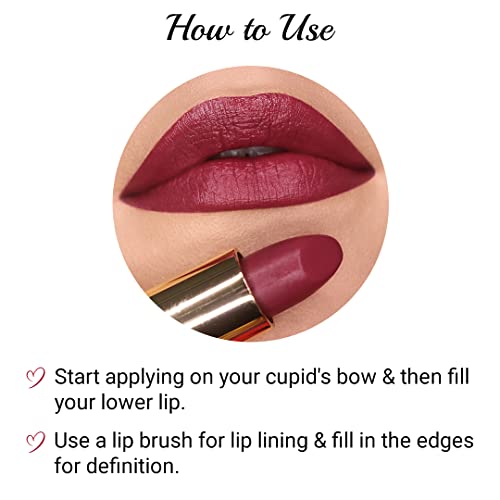 Image of Iba Long Stay Matte Lipstick for Women- M01 Deep Mauve, 4g | Creamy Matte Finish & Smooth Texture | Long-Lasting | Hydrated Lips | Enriched with Vitamin E | Intense Colour & Highly Pigmented | Lip Makeup