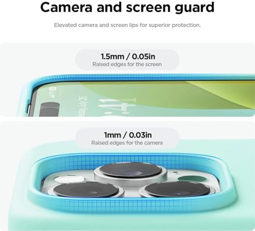 Image of Premium Liquid Silicone Case for iPhone 16 Pro - Slim Full Body Protective Back Cover with Soft Microfiber Lining, Anti-Slip Grip Scratch Resistant Phone Case (Mint Green)