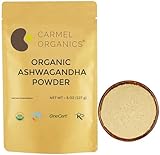 CARMEL ORGANICS Organic Ashwagandha Root Powder (8 Oz or 227g/0.5 Lbs) USDA Certified. Lab Tested, Non GMO & Gluten Free | Withania Somnifera from India