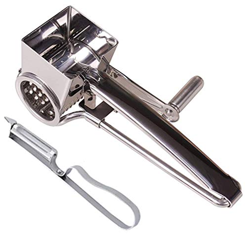zswell Cheese Grater Rotary multi-function super sharp grater Grater thickened stainless steel cheese shredder used in cheese, vegetables, chocolate and nuts