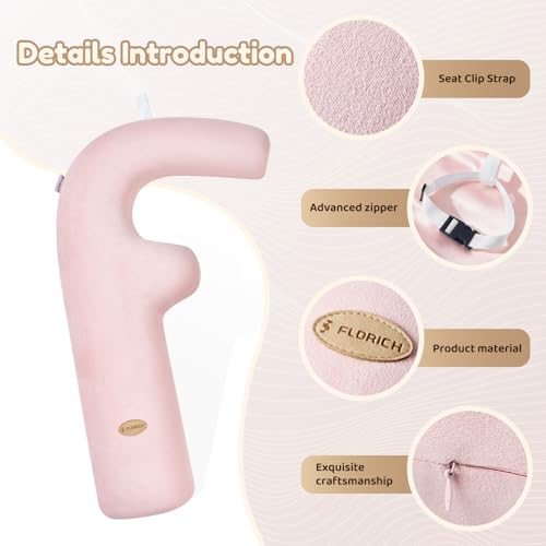 Image of FLORICH Memory Foam Kids Travel Pillow, Car Sleeping Pillow, F-Shape Car Pillows for Adults and Children, Traveling Car Pillow for Kids with Removable Pillowcase (Dark Pink)