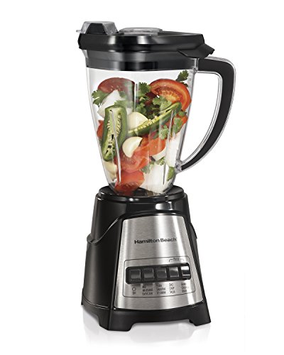 Hamilton Beach MultiBlend Blender & Food Chopper with 4 Functions for Dicing, Grinding, Shakes and Smoothies, 48oz Tritan Jar and 24oz Vegetable Dicer Attachment, Black (58159)