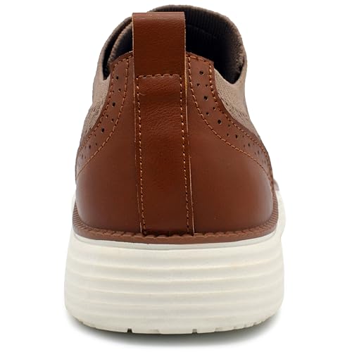 Image of AKADEMIKS Mens Olney Wingtip Knit Oxford, Sleek Breathable Dress Shoes